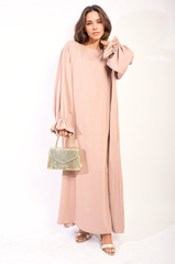 Abaya Maxi Dress with Elastic Sleeve
